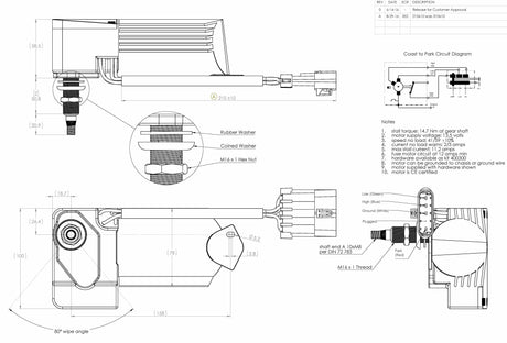 4A2.12.L80CEBDIN - Two and a half inch (2.5") Din shaft, 12V, CE Certified