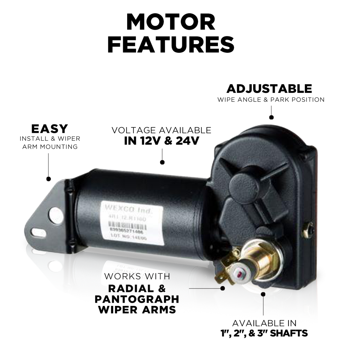 4R1.12.R110D - One and a half inch (1.5") shaft, 12V