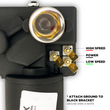 4R2.12.R110CEB (Black) Wiper Motor: Two and a half inch (2.5") shaft, 12V (American Bosch)