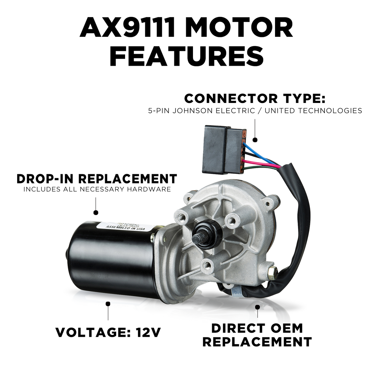 AX9111 Blue Bird & Thomas Bus Commercial Wiper Motors