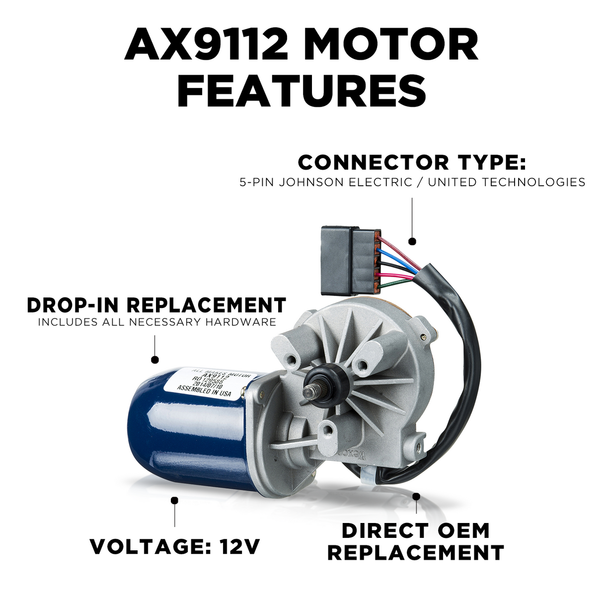 AX9112 Blue Bird Bus Commercial Wiper Motor