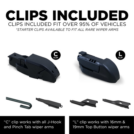 6 Pack - Premium Clix Windshield Wiper