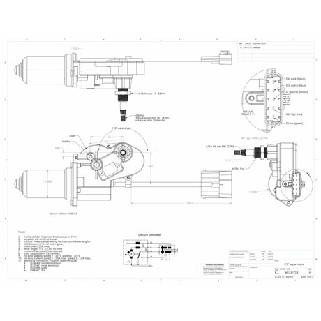 4812.R172D.E1 - 172 Degree Large Sweep Wiper Motor - AutoTex