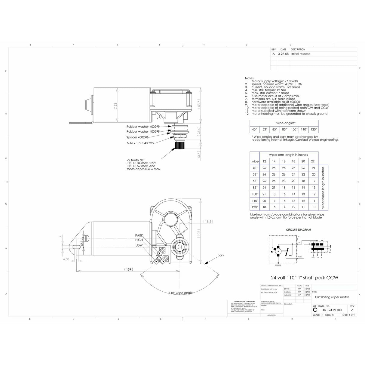 4R1.24.R110D - One and a half inch (1.5") shaft, 24V - AutoTex