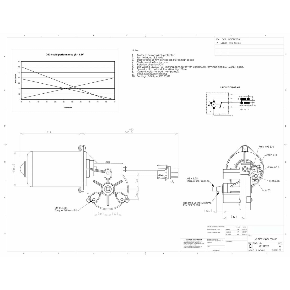 G138WP WEXCO OEM Wiper Motor - AutoTex